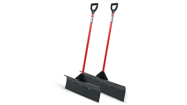 Heavy-duty pusher shovels