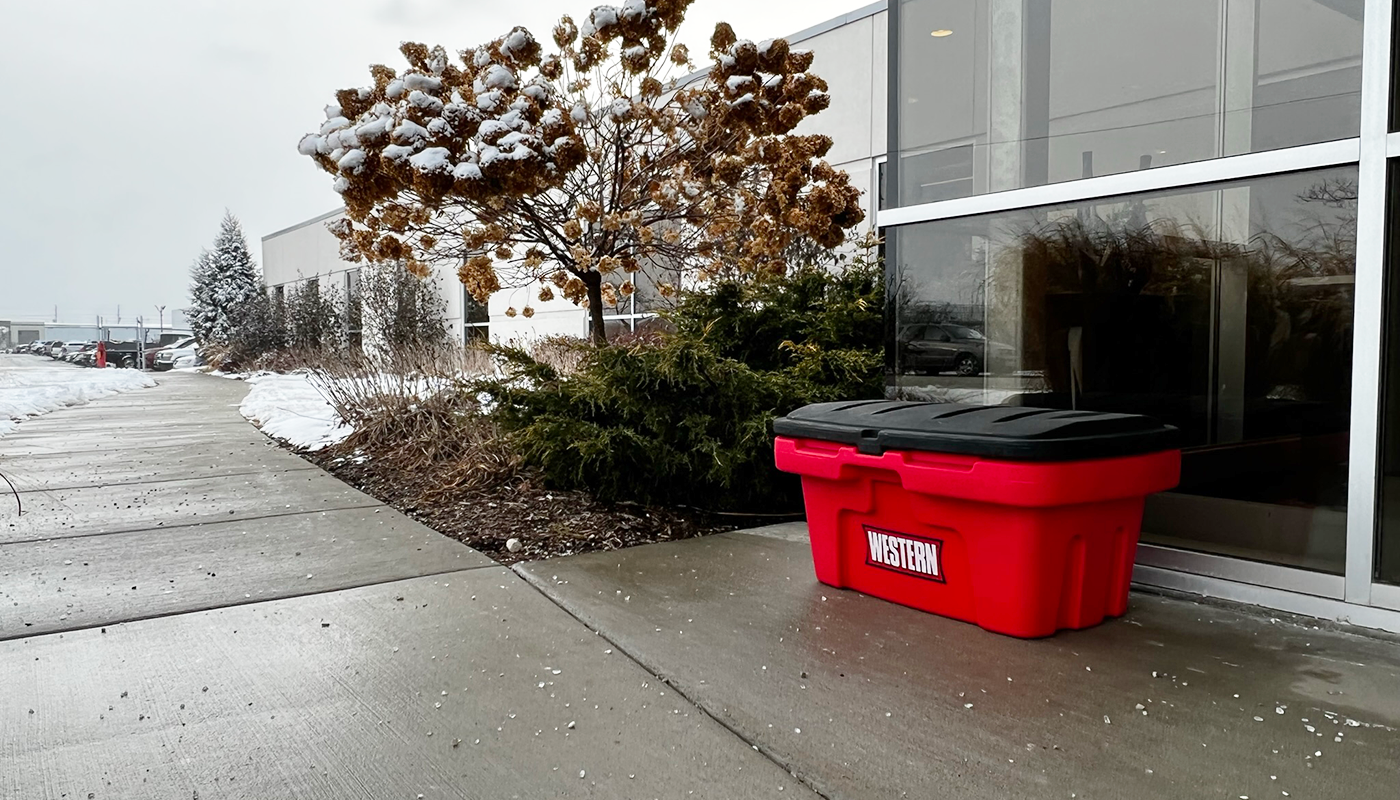 storage container in front of building
